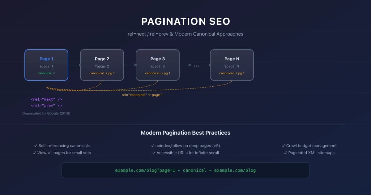 Pagination SEO: rel=next, rel=prev, and Modern Approaches