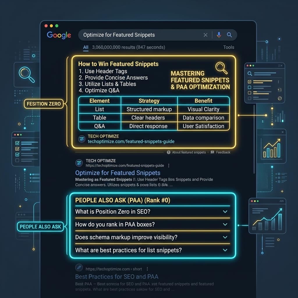 Illustration of search result card displaying a featured snippet.
