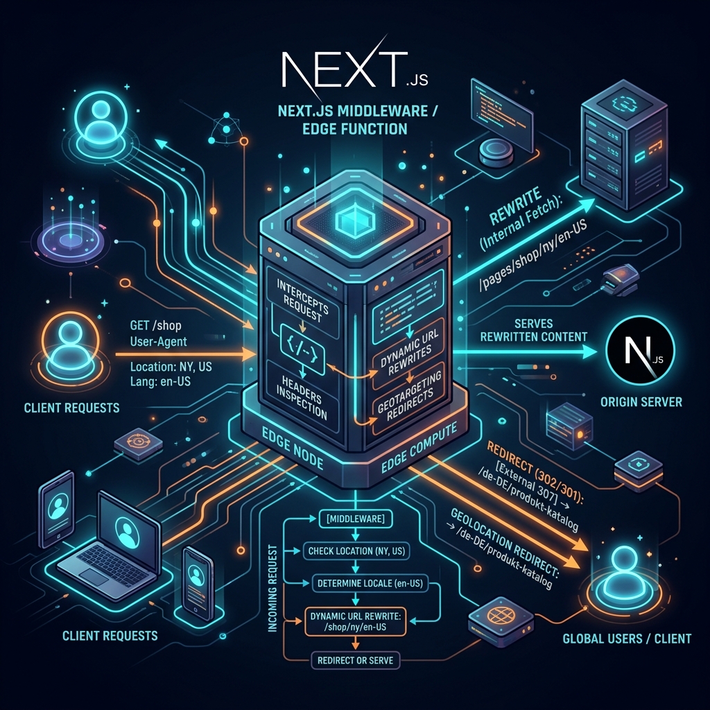 Technical overview illustration for Next.js 15 App Router & Server Actions