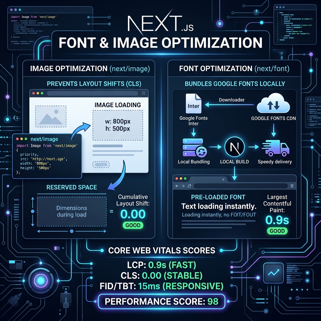 Next.js Font and Image Optimization: Boosting LCP and CLS Scores